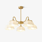 Modern Chandelier Glass Brass Adjustable Height Elegant 1