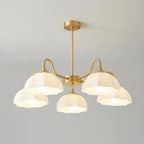 Modern Chandelier Glass Brass Adjustable Height Elegant 13