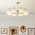 Modern Chandelier Glass Brass Adjustable Height Elegant 2