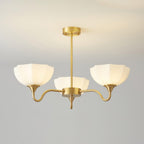 Modern Chandelier Glass Brass Adjustable Height Elegant 9