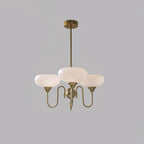 Modern Chandelier Glass Metal Adjustable Height Gold 0