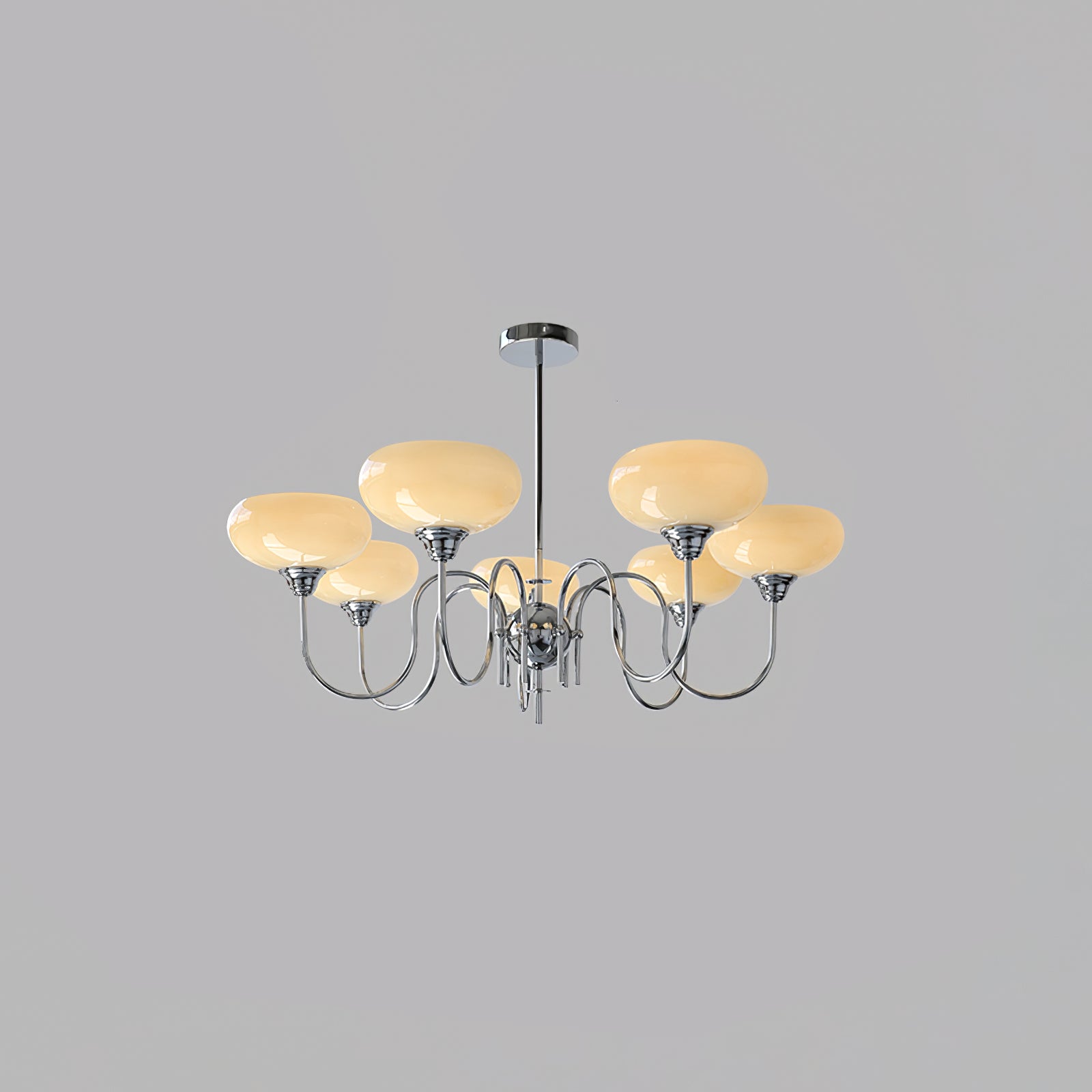 Modern Chandelier Glass Metal Adjustable Height Gold 11