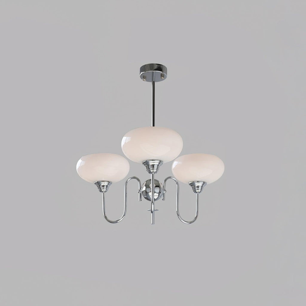 Modern Chandelier Glass Metal Adjustable Height Gold 12