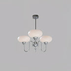 Modern Chandelier Glass Metal Adjustable Height Gold 12