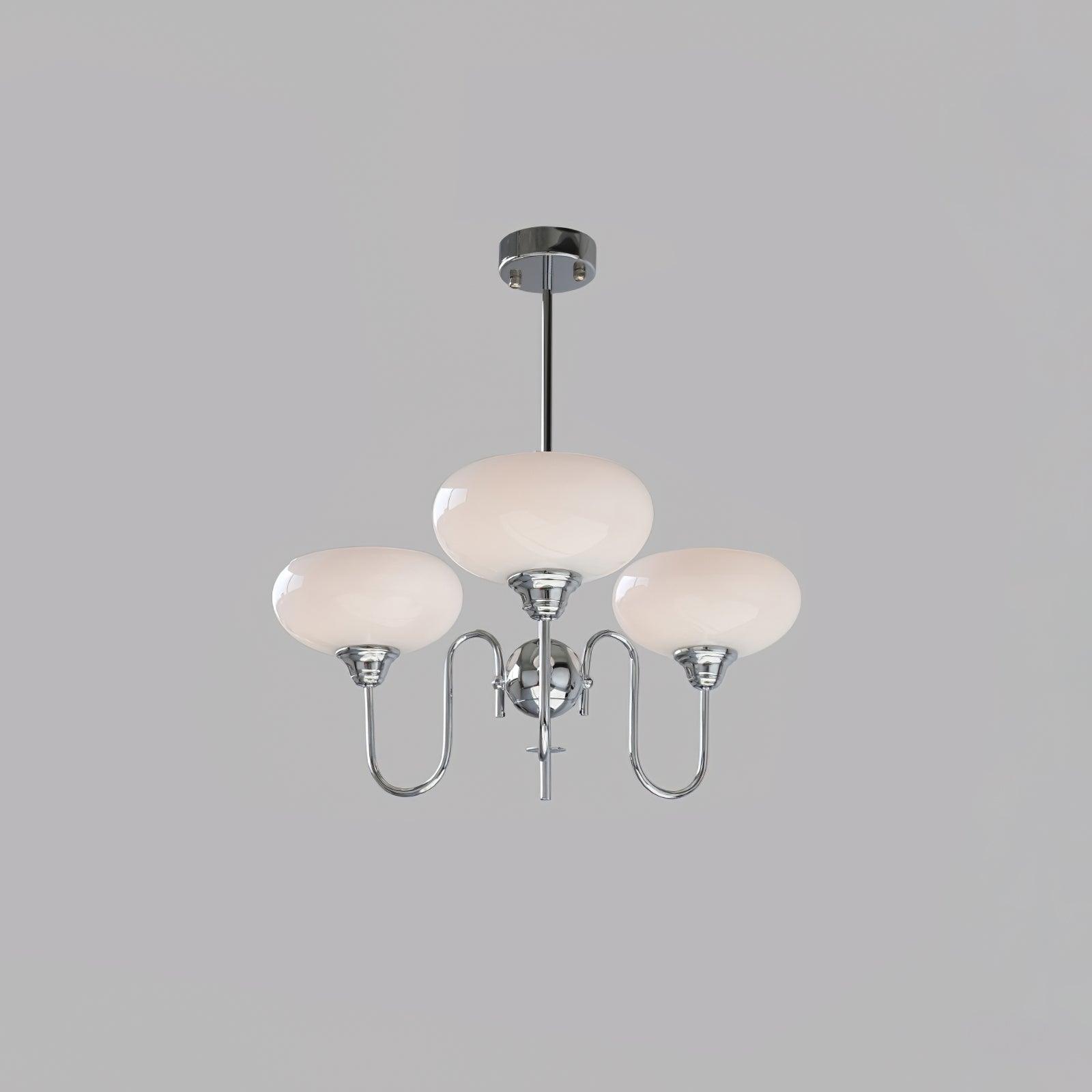 Modern Chandelier Glass Metal Adjustable Height Gold 12