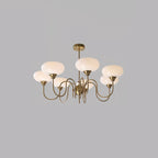 Modern Chandelier Glass Metal Adjustable Height Gold 14