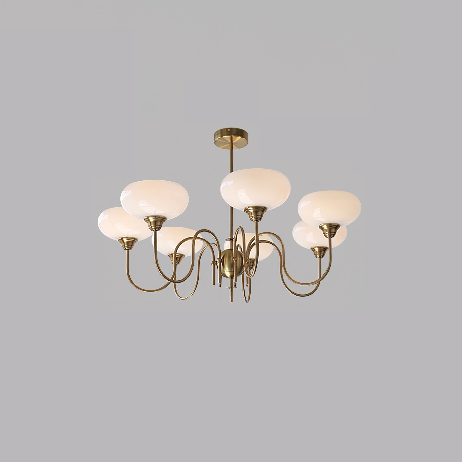 Modern Chandelier Glass Metal Adjustable Height Gold 14