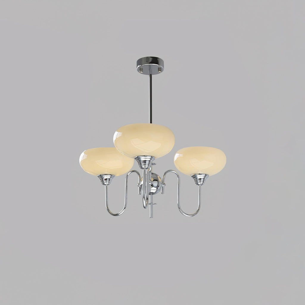 Modern Chandelier Glass Metal Adjustable Height Gold 15