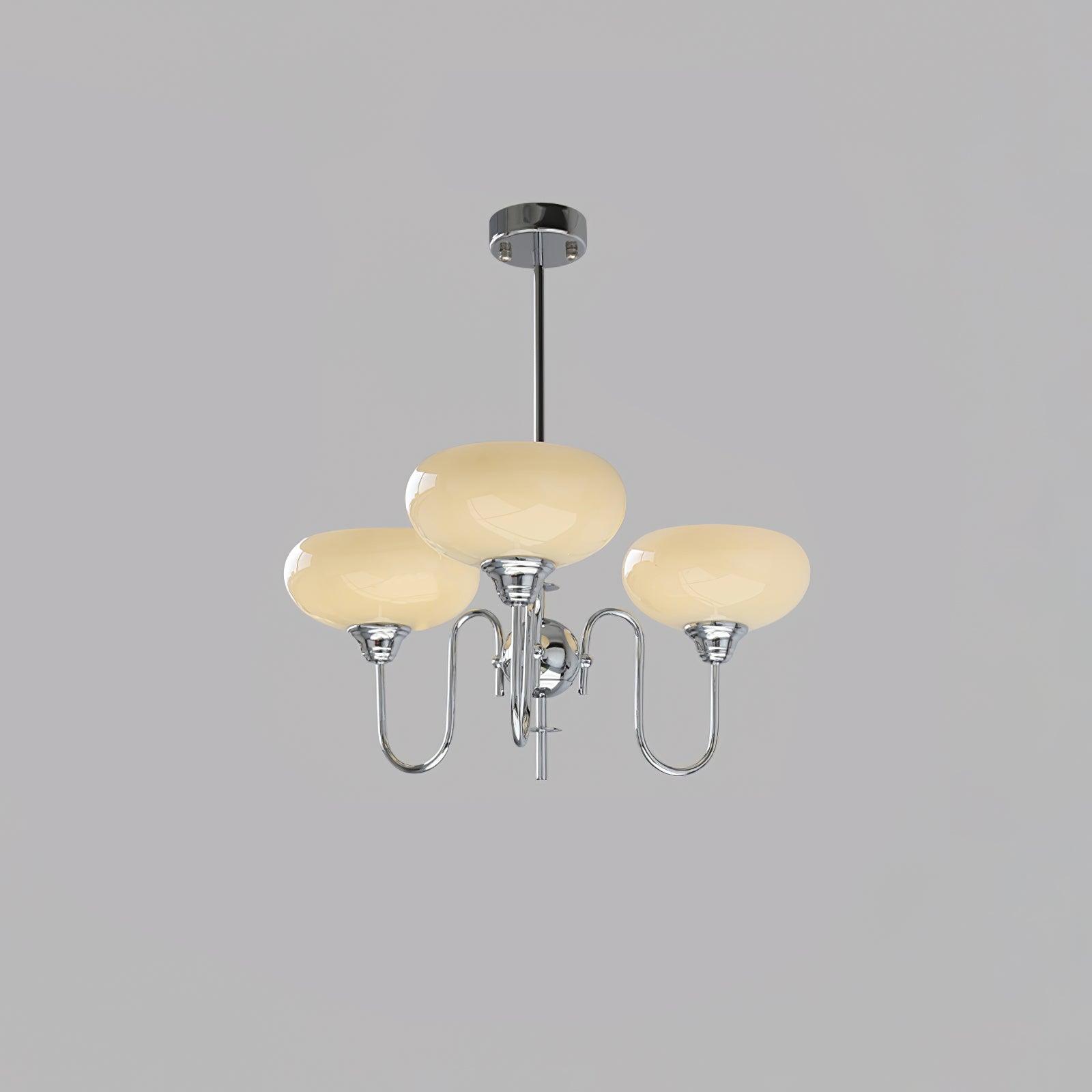 Modern Chandelier Glass Metal Adjustable Height Gold 15
