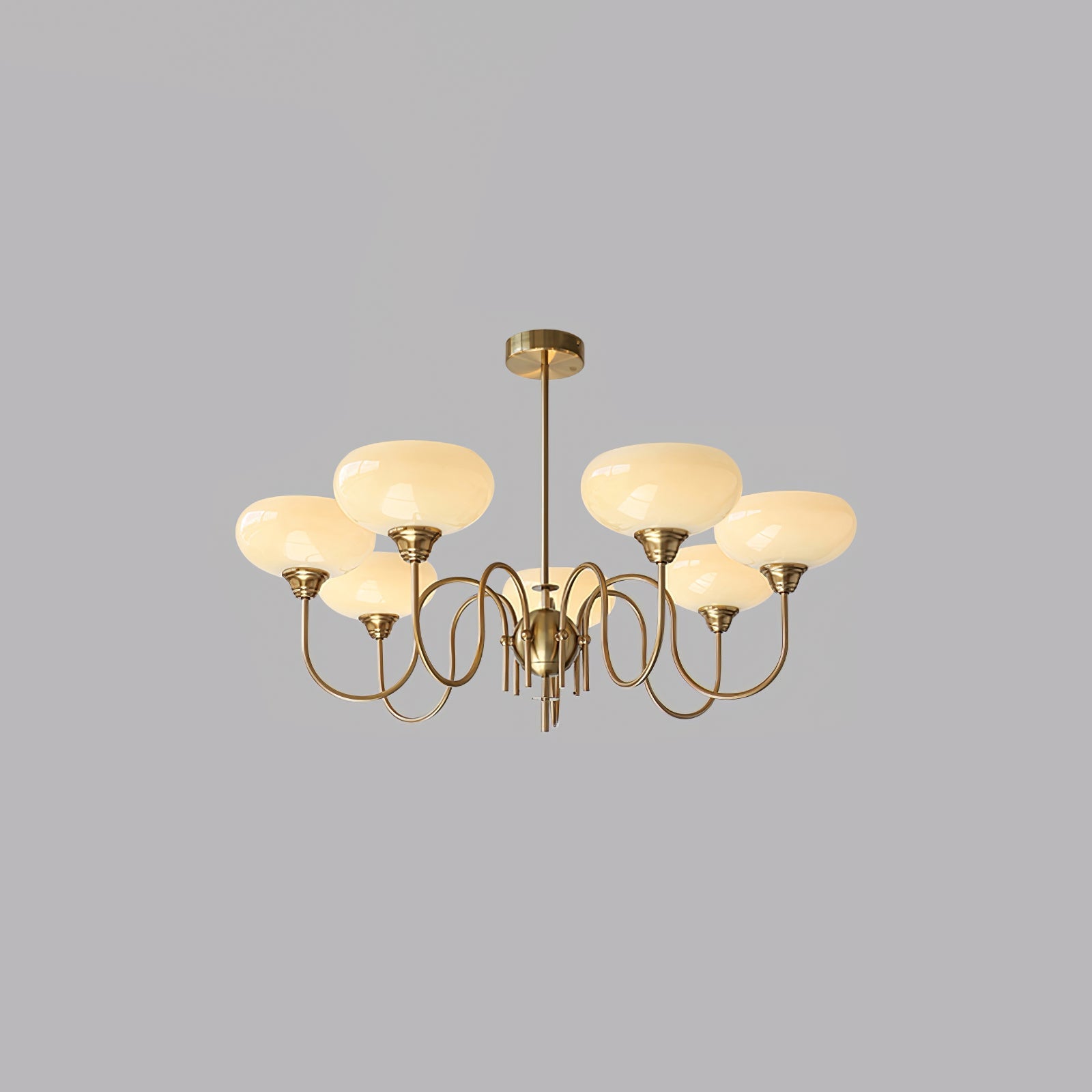Modern Chandelier Glass Metal Adjustable Height Gold 16