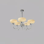 Modern Chandelier Glass Metal Adjustable Height Gold 17