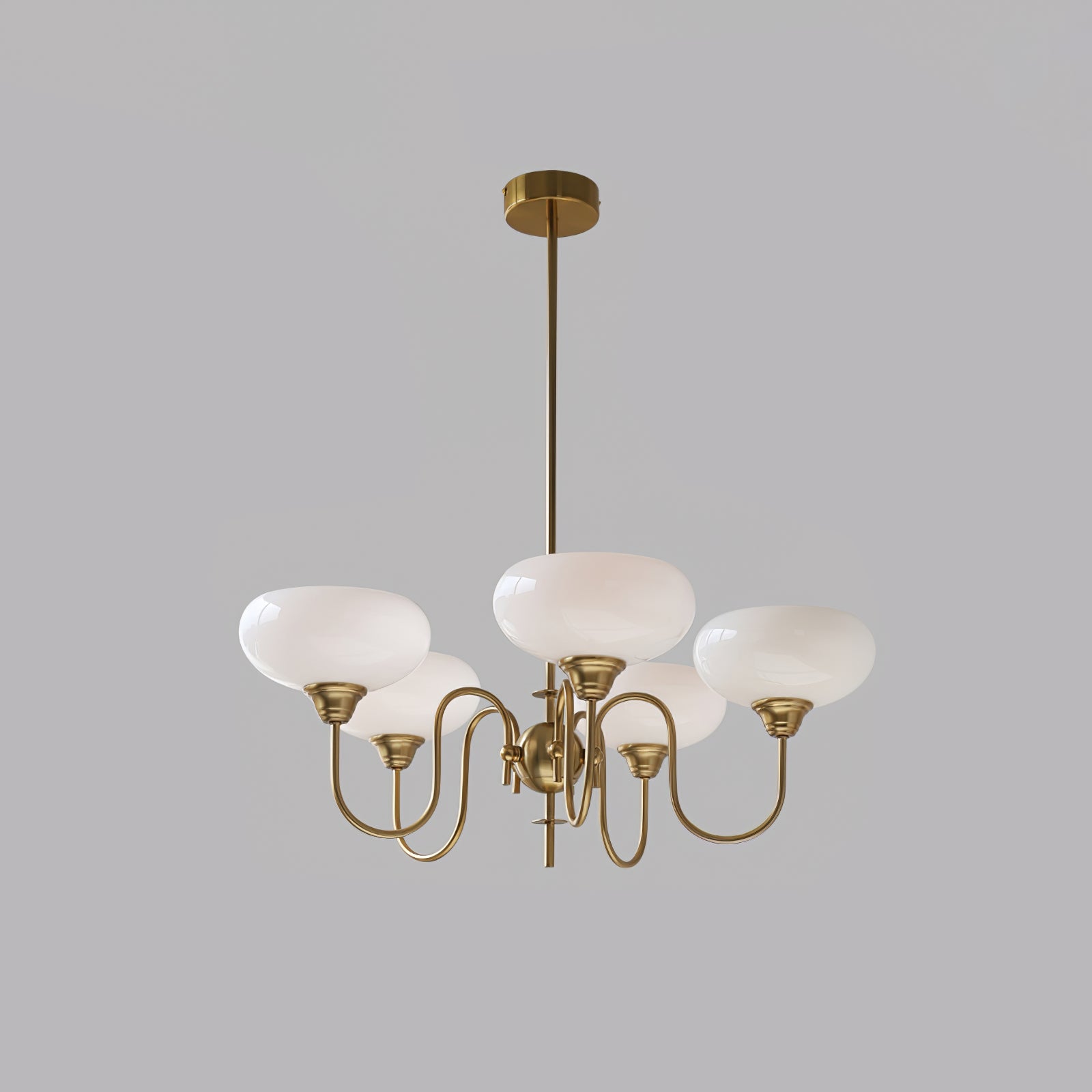 Modern Chandelier Glass Metal Adjustable Height Gold 18