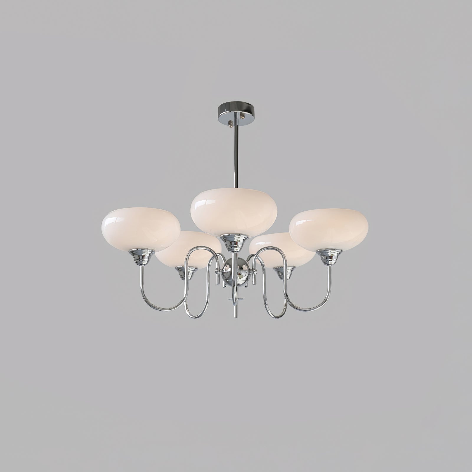 Modern Chandelier Glass Metal Adjustable Height Gold 9