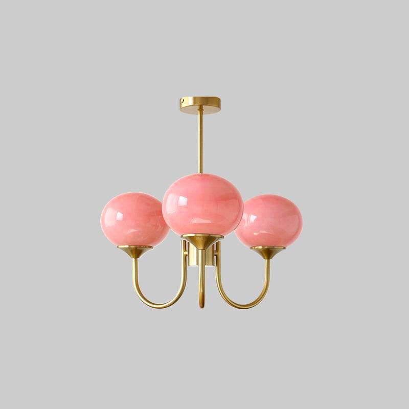 Modern Chandelier Glass Shades Gold Finish Adjustable Height 0