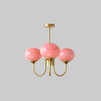 Modern Chandelier Glass Shades Gold Finish Adjustable Height 0