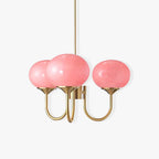 Modern Chandelier Glass Shades Gold Finish Adjustable Height 1