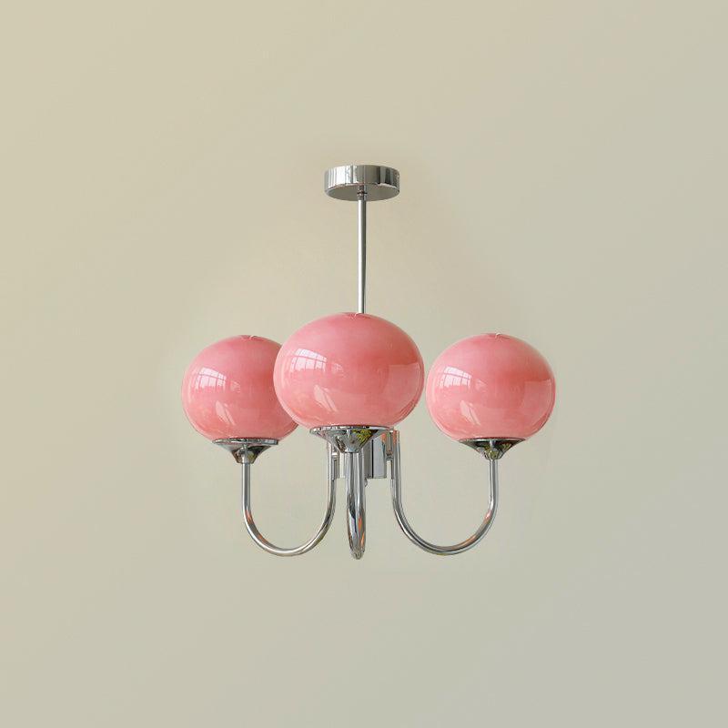 Modern Chandelier Glass Shades Gold Finish Adjustable Height 11