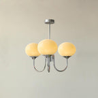 Modern Chandelier Glass Shades Gold Finish Adjustable Height 13