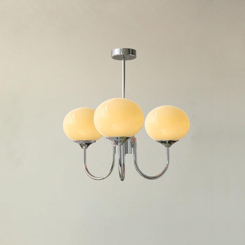 Modern Chandelier Glass Shades Gold Finish Adjustable Height 13