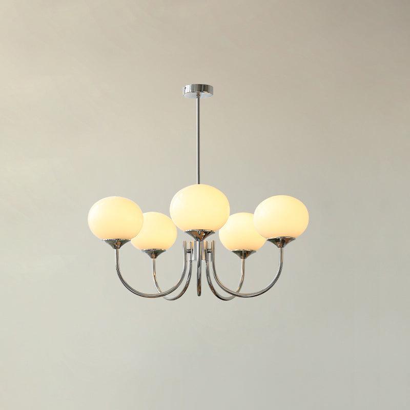 Modern Chandelier Glass Shades Gold Finish Adjustable Height 16