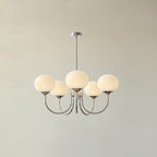 Modern Chandelier Glass Shades Gold Finish Adjustable Height 18