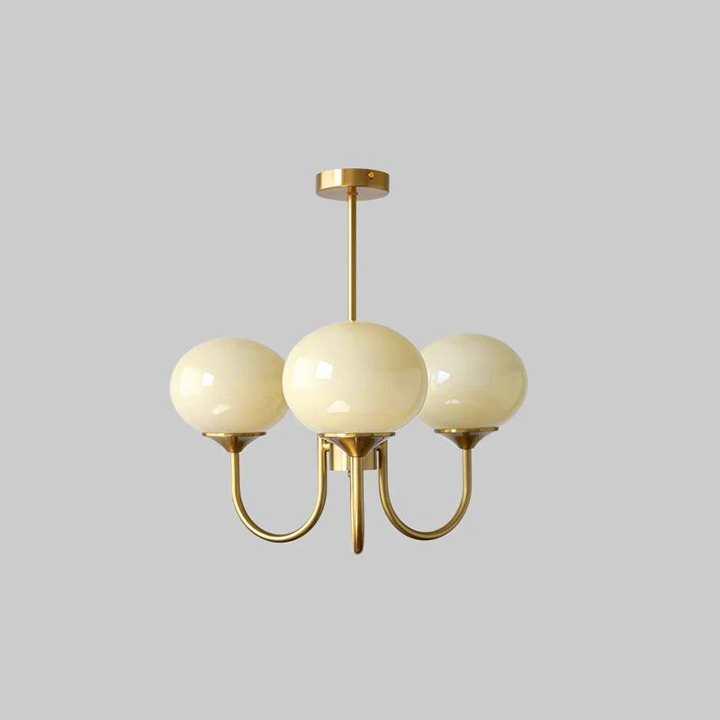 Modern Chandelier Glass Shades Gold Finish Adjustable Height 9
