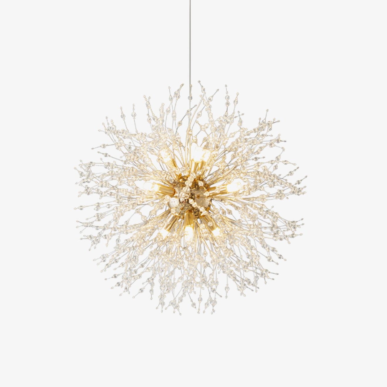Modern Chandelier K9 Crystal Gold Adjustable Height 1