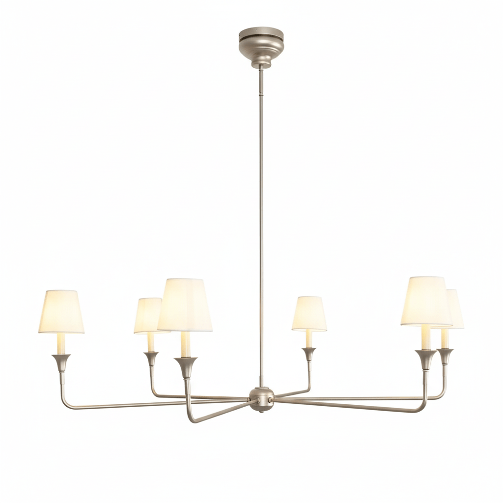 Modern Chandelier Light Metal Adjustable Height Black Finish 11