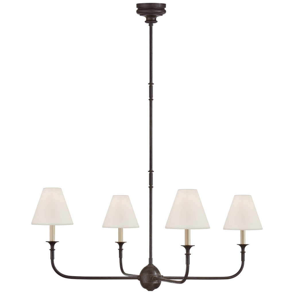 Modern Chandelier Light Metal Adjustable Height Black Finish 14