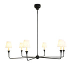Modern Chandelier Light Metal Adjustable Height Black Finish 15