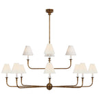 Modern Chandelier Light Metal Adjustable Height Black Finish 17