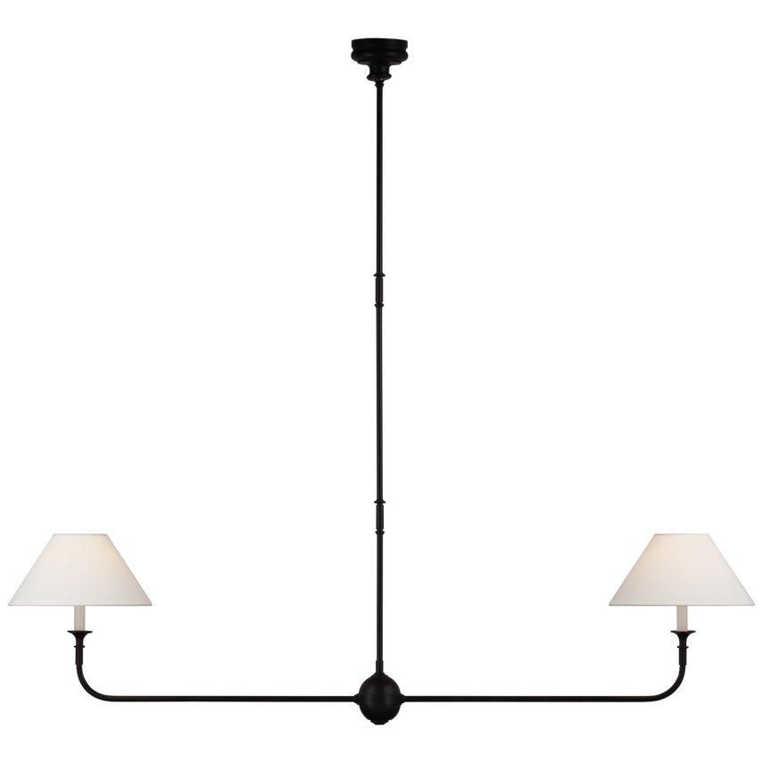 Modern Chandelier Light Metal Adjustable Height Black Finish 18