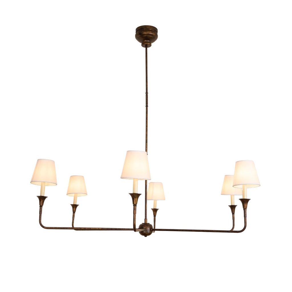 Modern Chandelier Light Metal Adjustable Height Black Finish 19