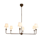 Modern Chandelier Light Metal Adjustable Height Black Finish 19