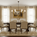 Modern Chandelier Light Metal Adjustable Height Black Finish 5