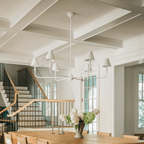 Modern Chandelier Light Metal Adjustable Height Black Finish 6