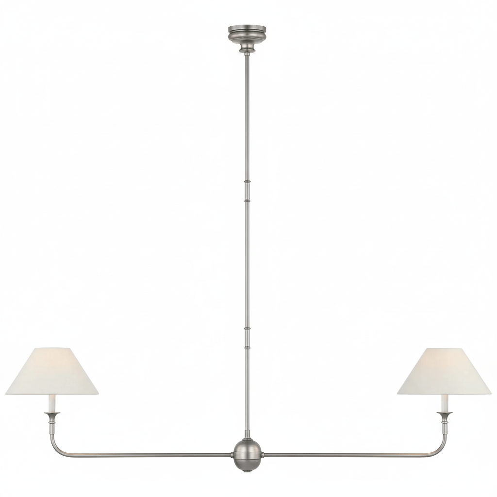 Modern Chandelier Light Metal Adjustable Height Black Finish 9