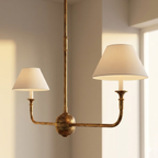 Modern Chandelier Light Metal Adjustable Height Black Finish 96