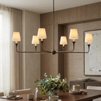 Modern Chandelier Light Metal Adjustable Height Black Finish 97