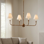 Modern Chandelier Light Metal Adjustable Height Black Finish 98