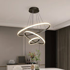 Modern Chandelier Light with Adjustable Three-Ring Design – Stylish Hanging Light Fixture for Contemporary Spaces 0