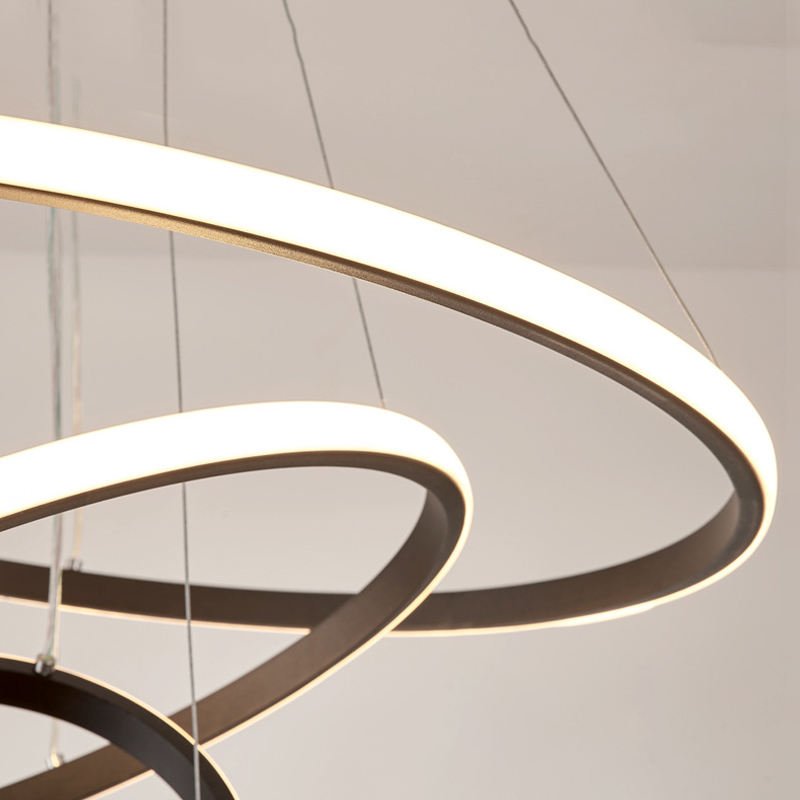 Modern Chandelier Light with Adjustable Three-Ring Design – Stylish Hanging Light Fixture for Contemporary Spaces 1