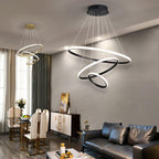 Modern Chandelier Light with Adjustable Three-Ring Design – Stylish Hanging Light Fixture for Contemporary Spaces 5