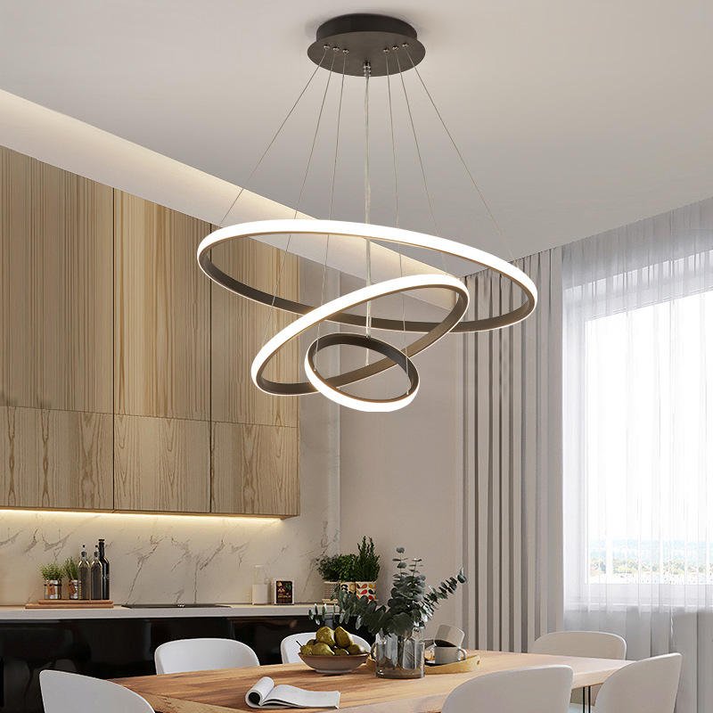 Modern Chandelier Light with Adjustable Three-Ring Design – Stylish Hanging Light Fixture for Contemporary Spaces 6