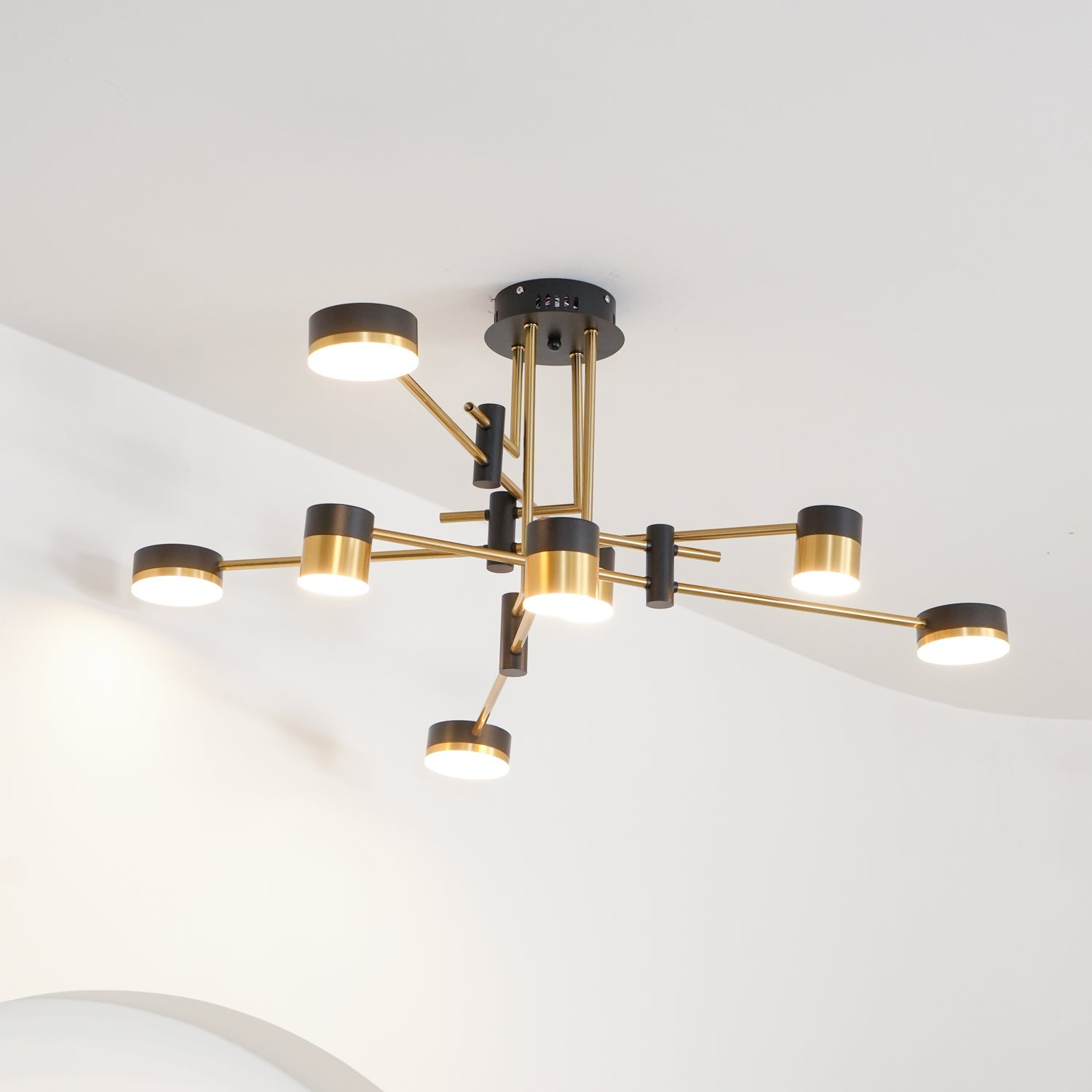 Modern Chandelier Metal Adjustable Height Integrated LED 5