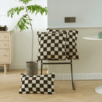 Modern Checkered Cushion Cover – Matcha Green and Coffee Brown, Soft Polyester, Hidden Zipper, Stylish Home Accent 8