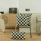 Modern Checkered Cushion Cover – Matcha Green and Coffee Brown, Soft Polyester, Hidden Zipper, Stylish Home Accent 9