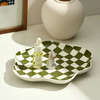 Modern Checkered Serving Tray Ceramic 0