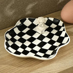 Modern Checkered Serving Tray Ceramic 6