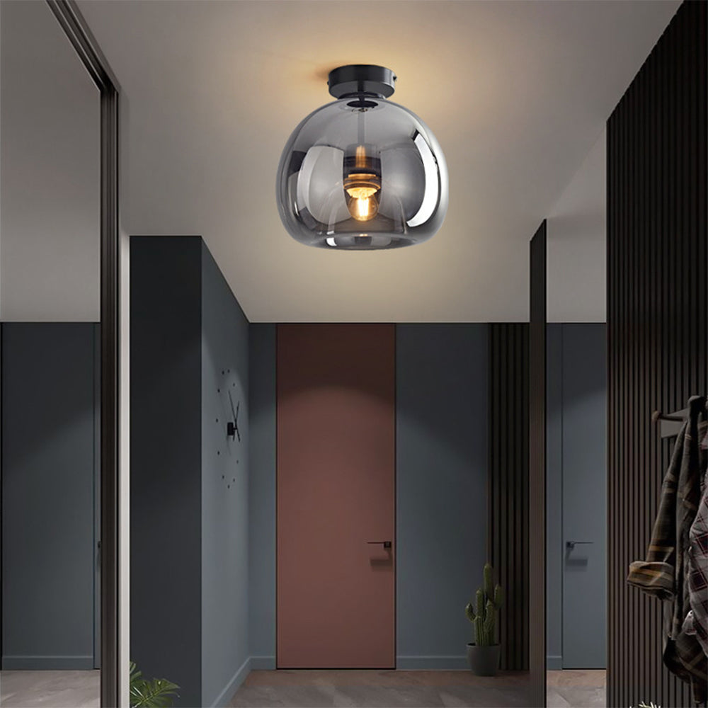 Modern Copper Flush Mount Ceiling Light Fixture for Hallway and Living Room 0